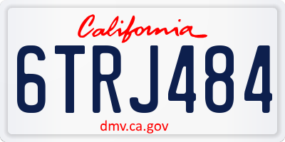 CA license plate 6TRJ484