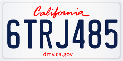 CA license plate 6TRJ485