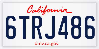 CA license plate 6TRJ486