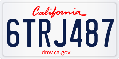 CA license plate 6TRJ487