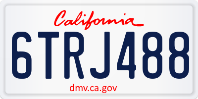 CA license plate 6TRJ488