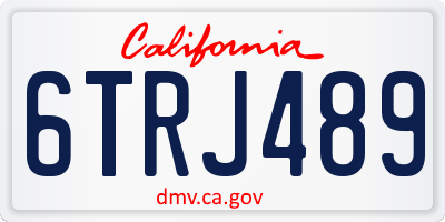 CA license plate 6TRJ489