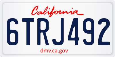 CA license plate 6TRJ492