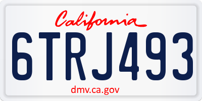 CA license plate 6TRJ493