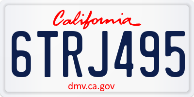 CA license plate 6TRJ495