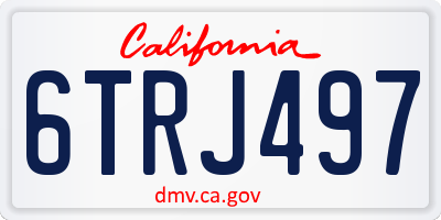 CA license plate 6TRJ497
