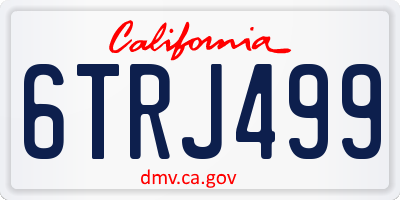 CA license plate 6TRJ499