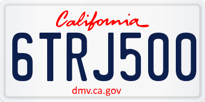 CA license plate 6TRJ500