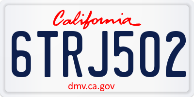 CA license plate 6TRJ502