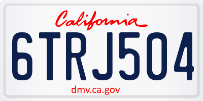 CA license plate 6TRJ504