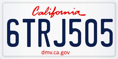 CA license plate 6TRJ505