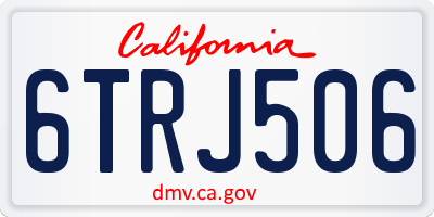 CA license plate 6TRJ506