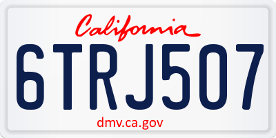 CA license plate 6TRJ507