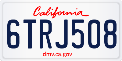 CA license plate 6TRJ508