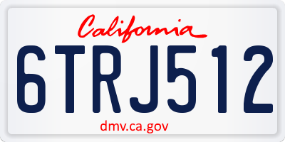 CA license plate 6TRJ512