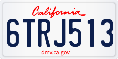 CA license plate 6TRJ513