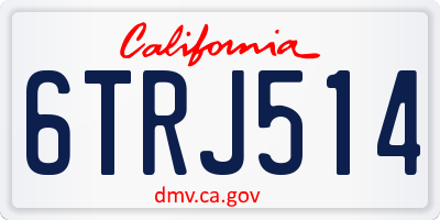 CA license plate 6TRJ514