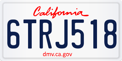 CA license plate 6TRJ518