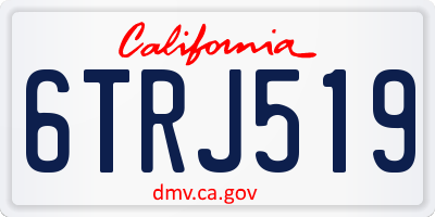 CA license plate 6TRJ519