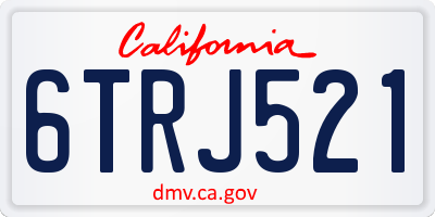 CA license plate 6TRJ521