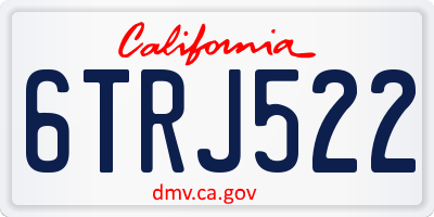 CA license plate 6TRJ522