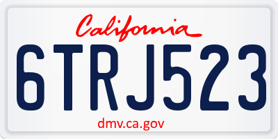 CA license plate 6TRJ523
