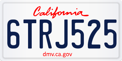 CA license plate 6TRJ525