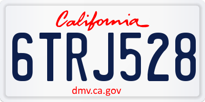 CA license plate 6TRJ528