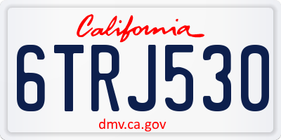CA license plate 6TRJ530