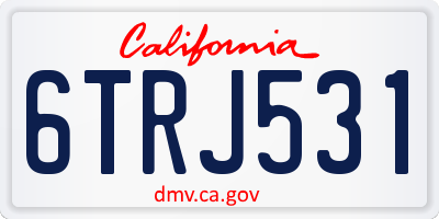 CA license plate 6TRJ531