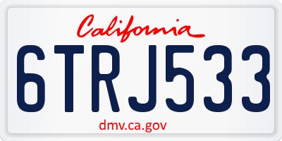 CA license plate 6TRJ533