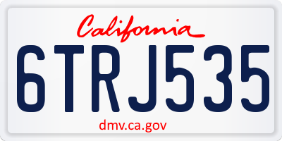 CA license plate 6TRJ535