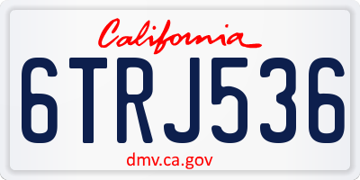 CA license plate 6TRJ536