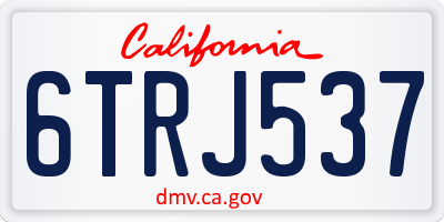 CA license plate 6TRJ537