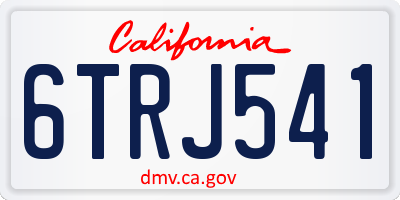 CA license plate 6TRJ541