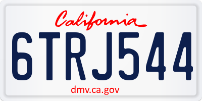 CA license plate 6TRJ544