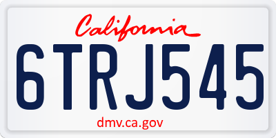 CA license plate 6TRJ545