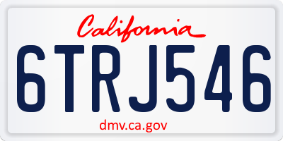 CA license plate 6TRJ546
