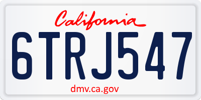 CA license plate 6TRJ547