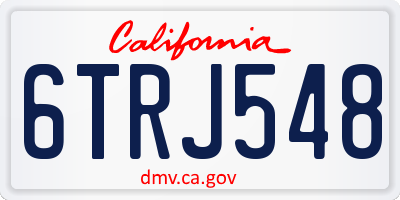 CA license plate 6TRJ548