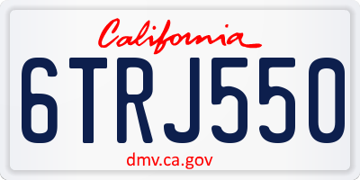 CA license plate 6TRJ550