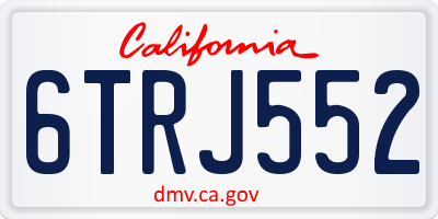 CA license plate 6TRJ552