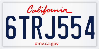 CA license plate 6TRJ554