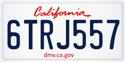 CA license plate 6TRJ557
