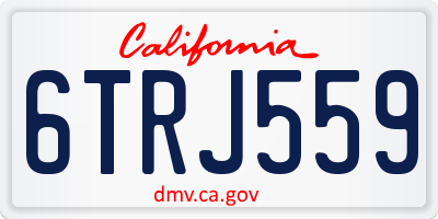 CA license plate 6TRJ559