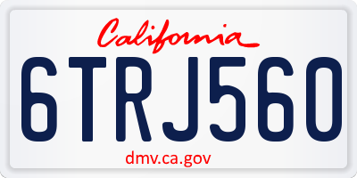 CA license plate 6TRJ560