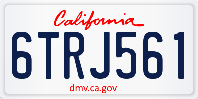 CA license plate 6TRJ561