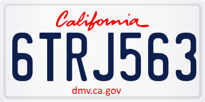 CA license plate 6TRJ563