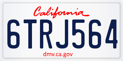CA license plate 6TRJ564