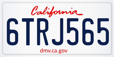 CA license plate 6TRJ565